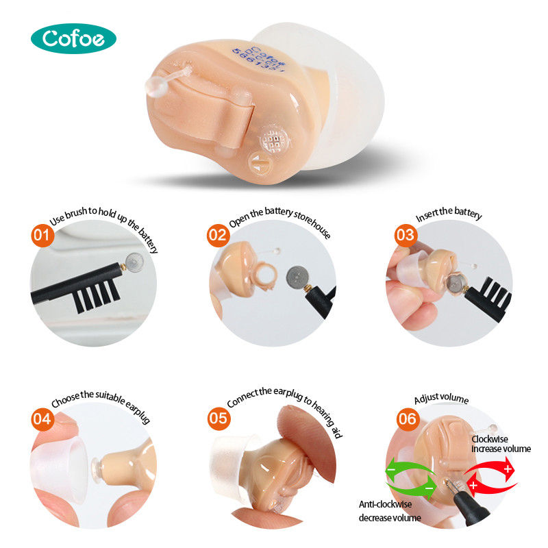 Rechargeable Deafness CIC Hearing Aids For Tinnitus